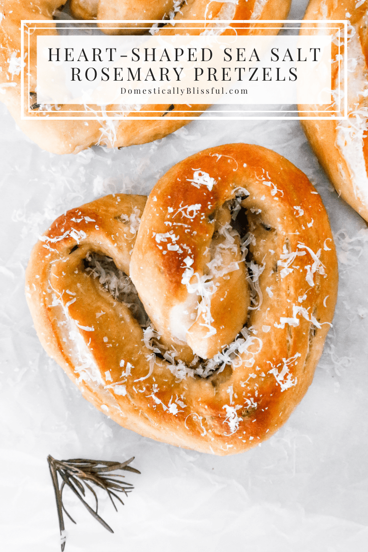 These Heart-Shaped Sea Salt Rosemary Pretzels are perfect for Valentine's Day as they are soft, salty, and oh so yummy!