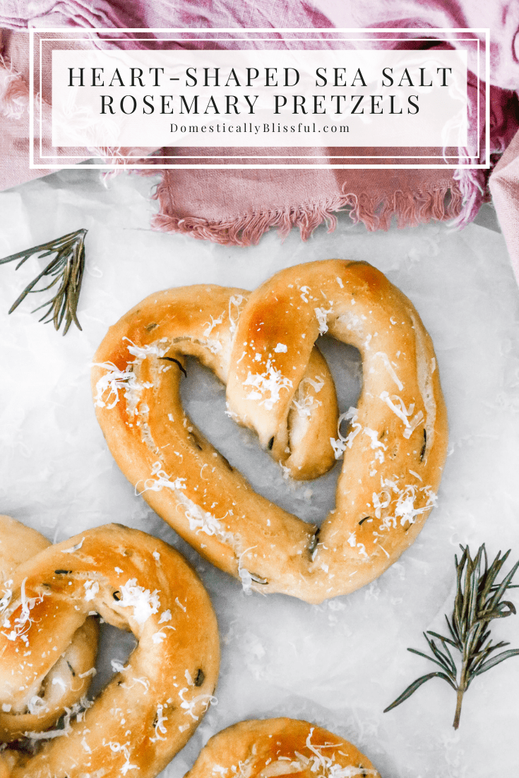 These Heart-Shaped Sea Salt Rosemary Pretzels are perfect for Valentine's Day as they are soft, salty, and oh so yummy!