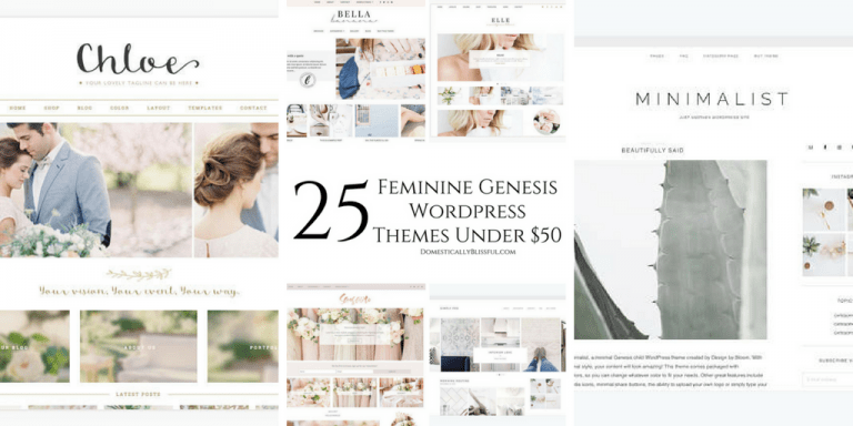 A collection of WordPress Genesis Child Themes that are both functional & gorgeously feminine for under $50.